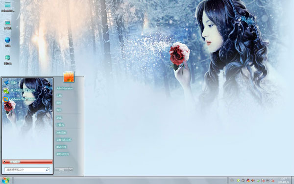 女人与玫瑰Win8精美主题