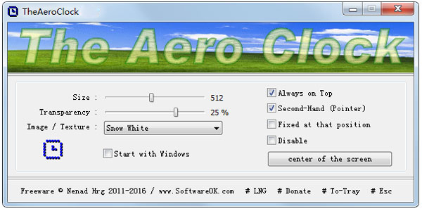 TheAeroClock(透明桌面时钟) V3.96 多国语言绿色版
